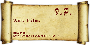 Vass Pálma névjegykártya